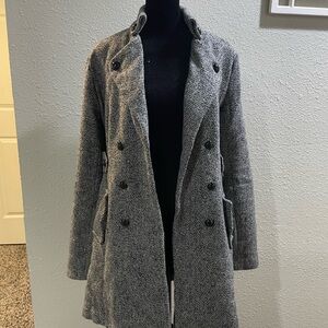 Byer California Gray Pea Coat with Notched Lapels